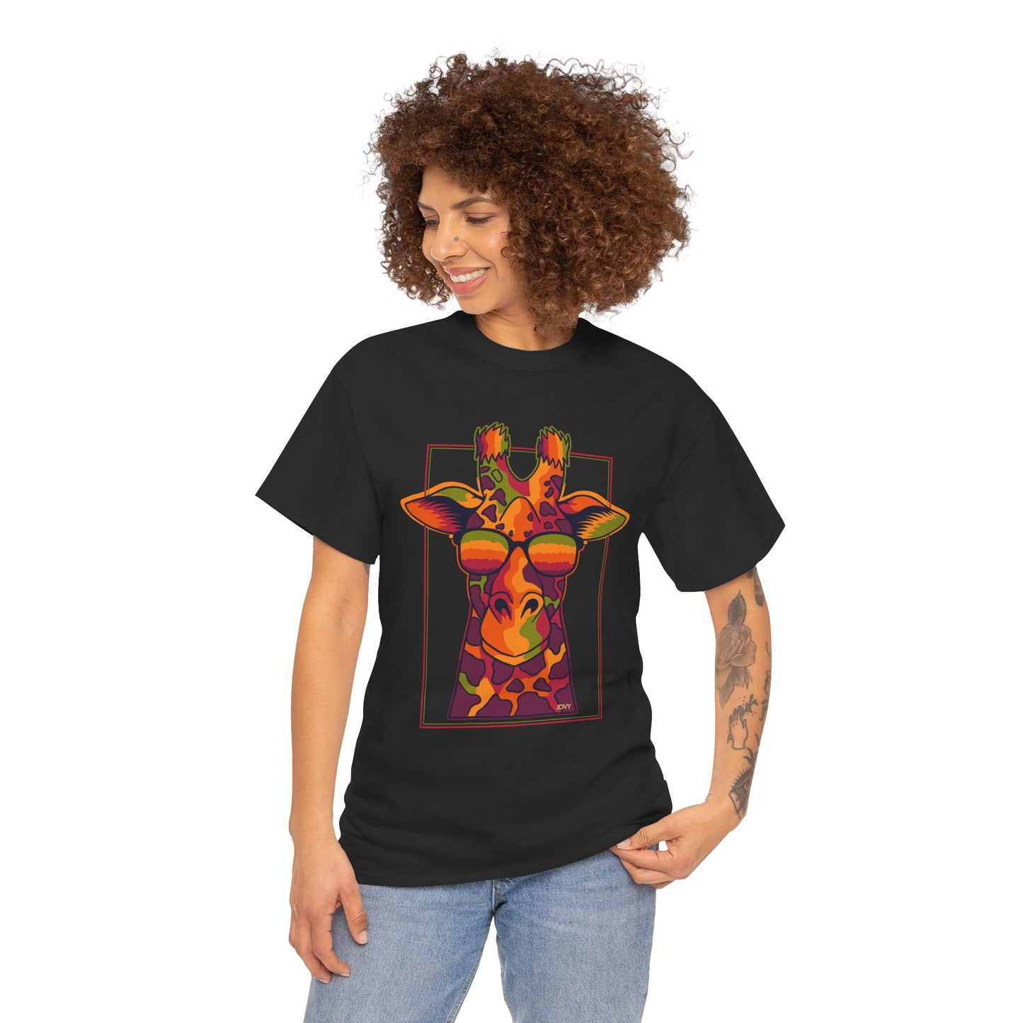 Colorful Giraffe Tee – Unisex Fun T-Shirt