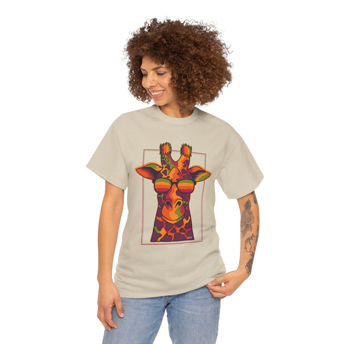 Colorful Giraffe Tee – Unisex Fun T-Shirt