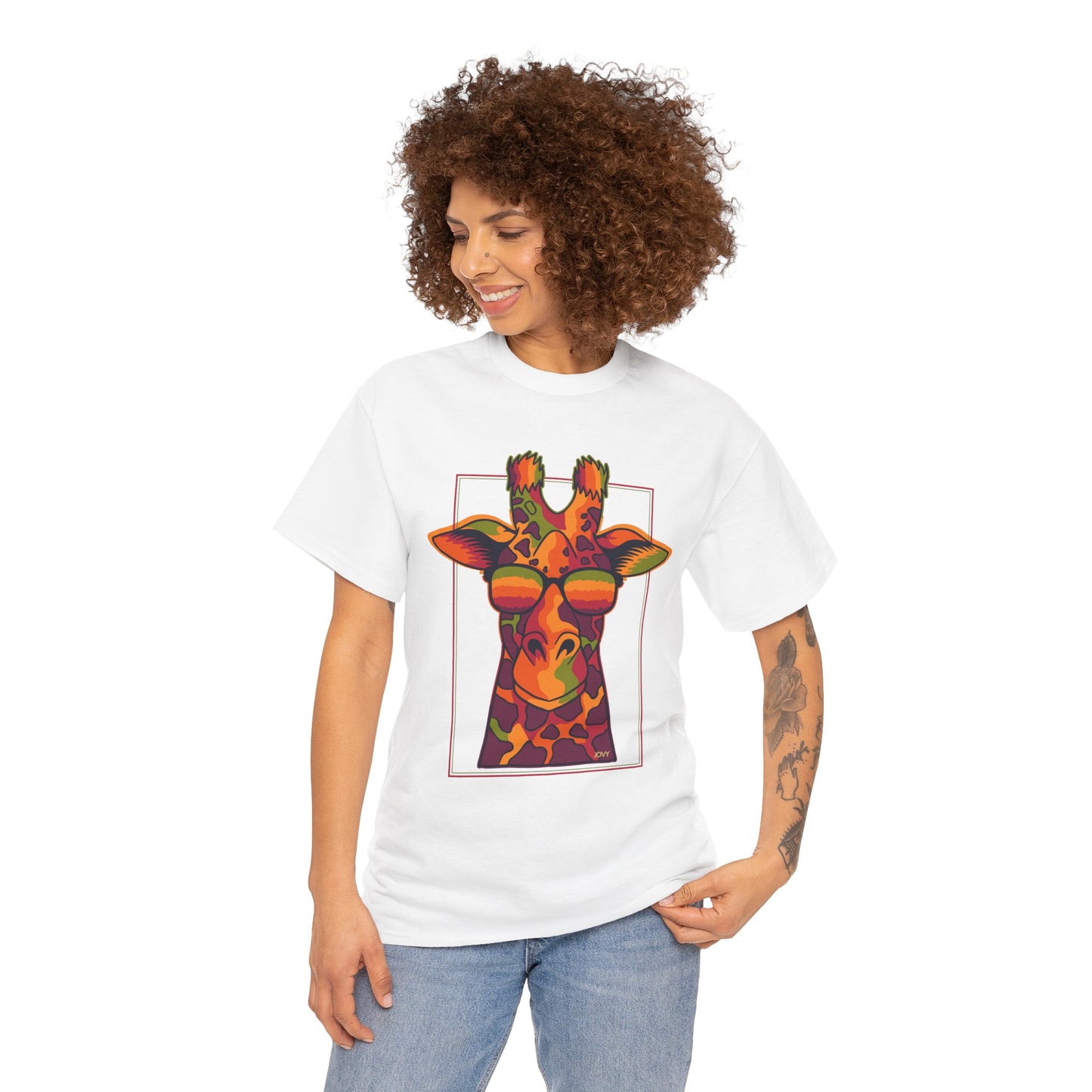 Colorful Giraffe Tee – Unisex Fun T-Shirt